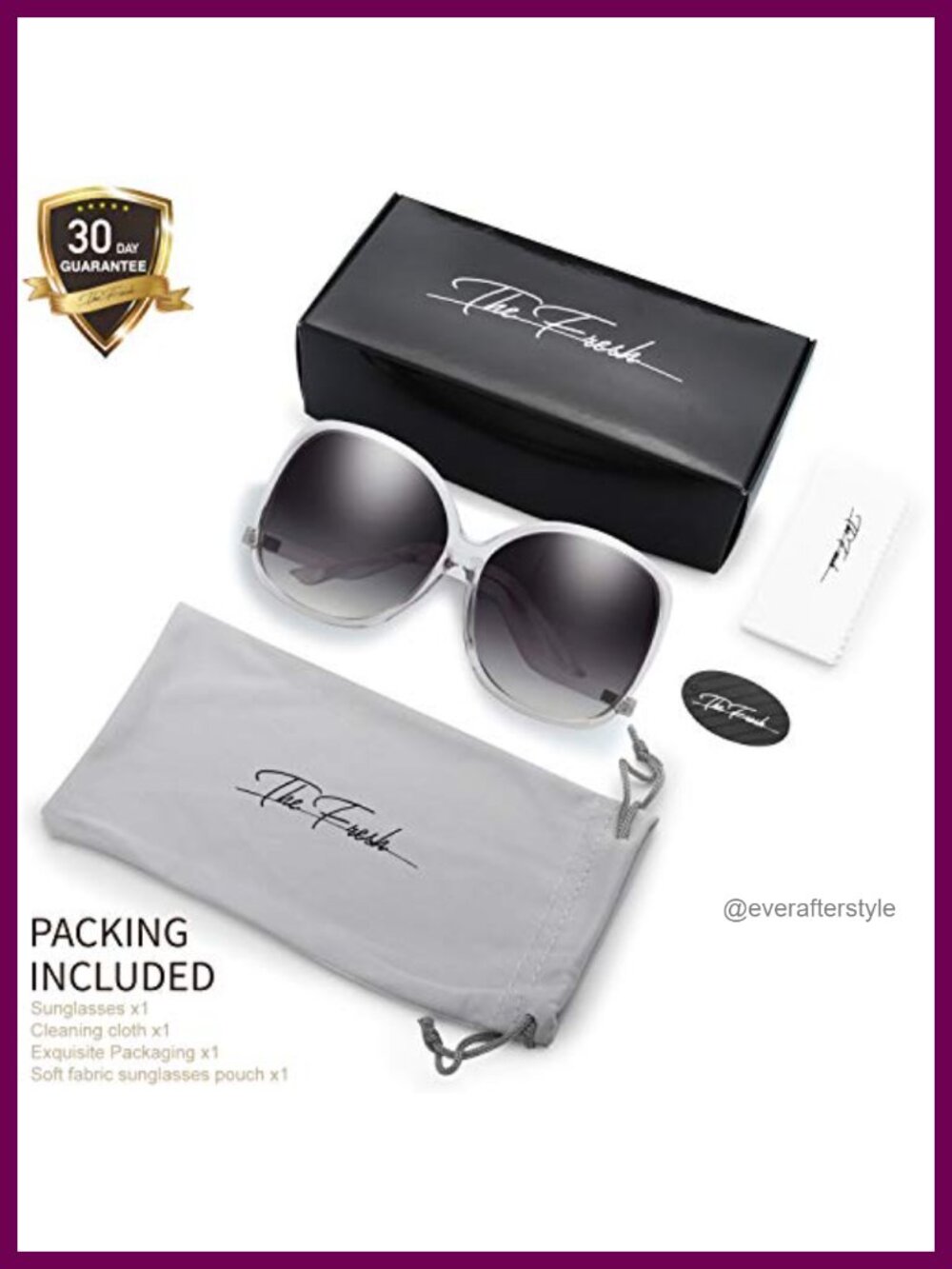 Oversized Jackie O Cat Eye Hybrid Sunglasses UV Protection - Picture 6 of 6